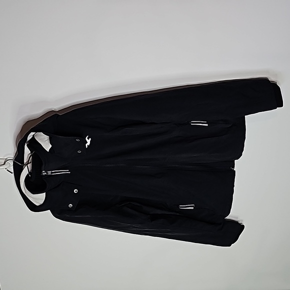 Hollister large black and white fleece lining zip up jacket - Picture 2 of 8